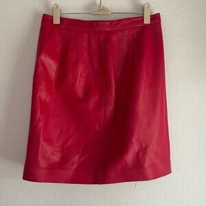 Vintage‎ Red Leather High Waist Skirt